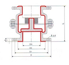H42F46衬氟立式止回阀(图2)